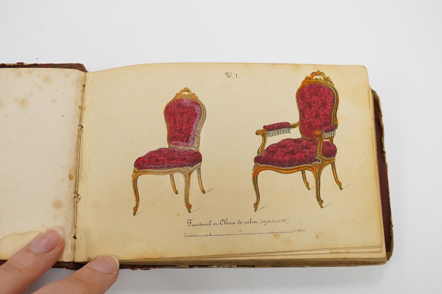 [Furniture History] Le Petit Guide du fabricant de Meubles publie et dessine par M.Jansen, Paris, Livre No2., with 22 hand-coloured plates of chair designs